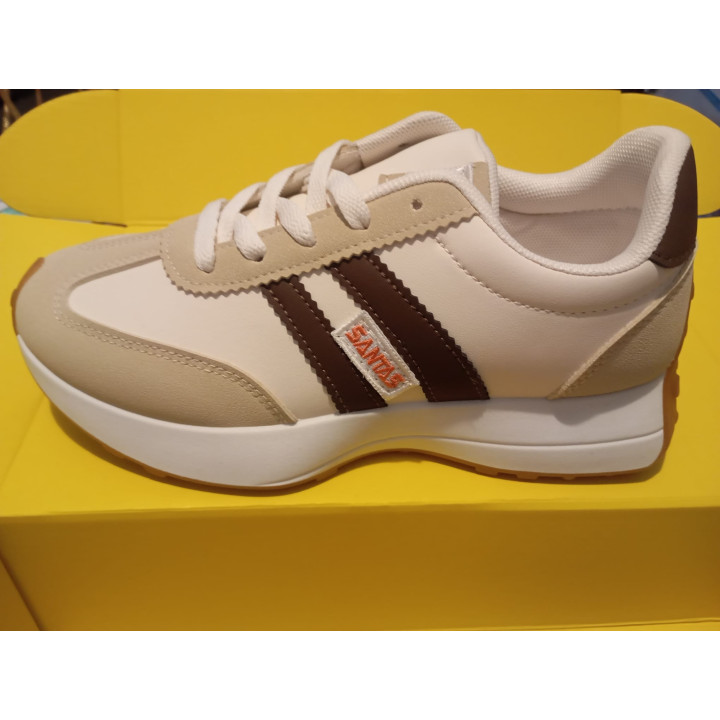 Comfortable Unisex Sneakers Santas Virgens  Beje / Brown